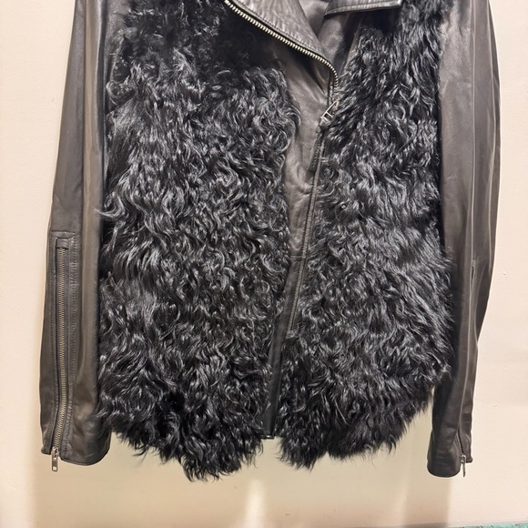Mackage Mongolian Lamb Fur Leather Moto Jacket Size Small - Picture 4 of 16